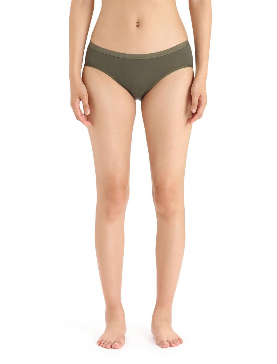 Women\'s Icebreaker Merino Siren Hipkini Briefs Underwear Loden | CA 1221JPQJ